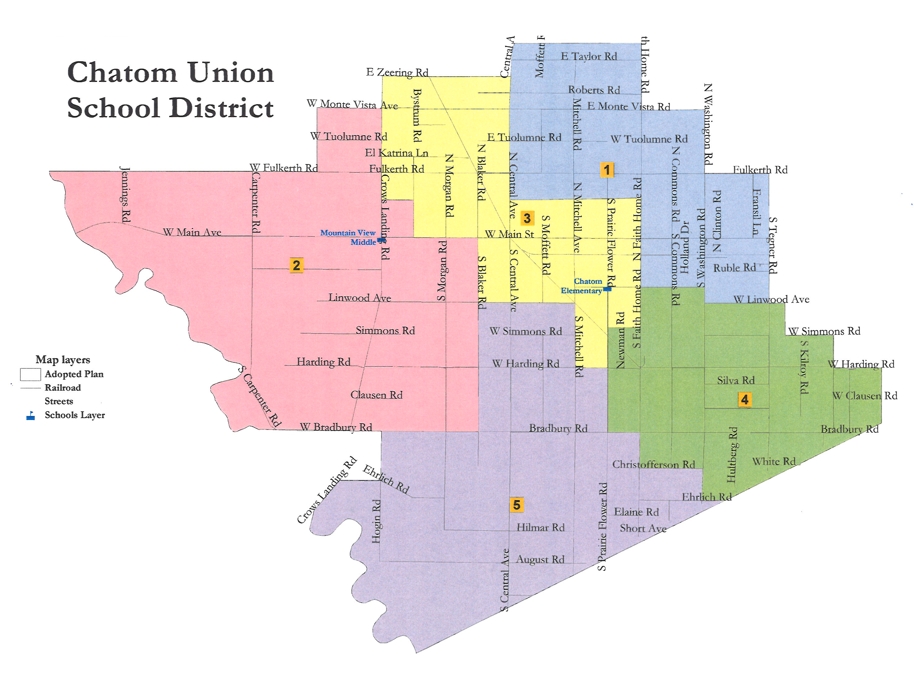 Chatom School District Boundary and Board Member Areas