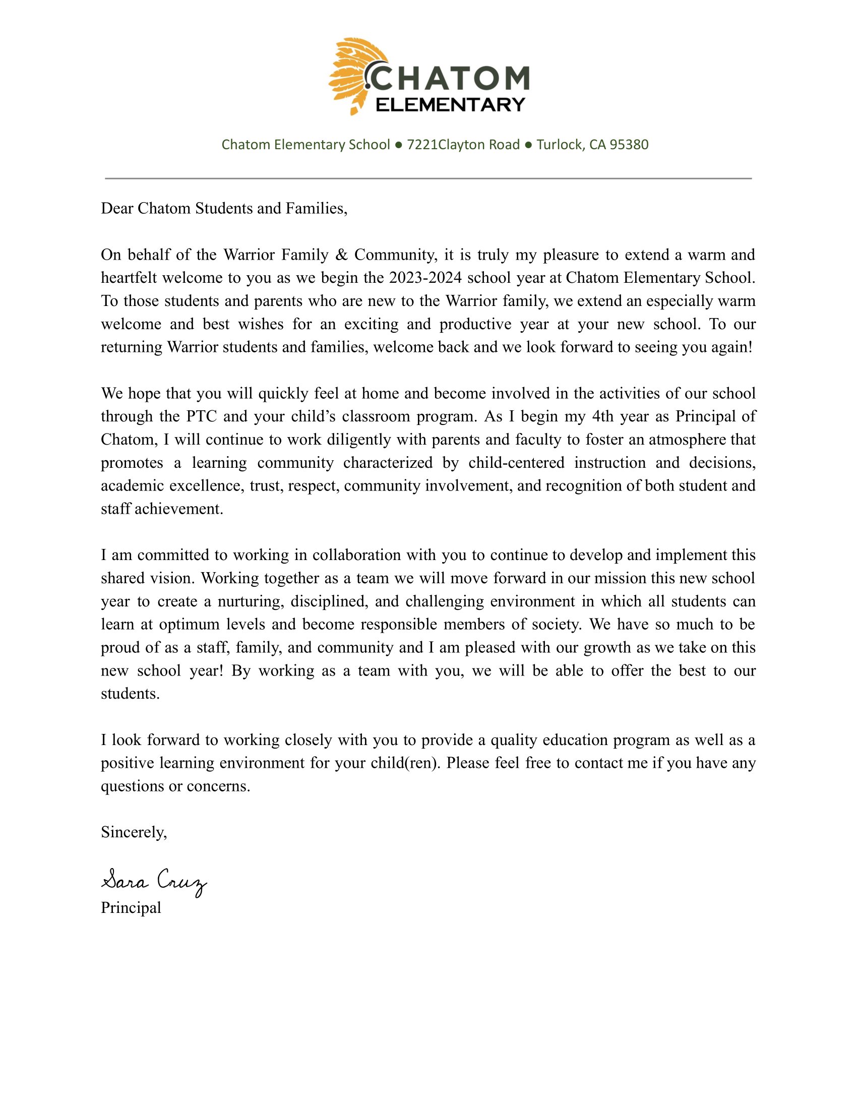 2023-2024 Welcome Letter (english and spanish)-1